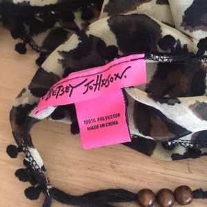 Betsey Johnson Leopard and Rose Scarf